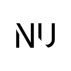 Initial Letter NU Logo Design Vector Template. Creative Abstract NU Letter Logo Design