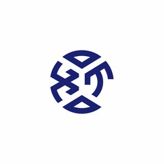 XT monogram logo with abstract shapes in modern style