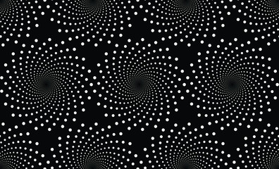 nahtloses Muster mit gepunkteten Kreisen. Wirbel Punkte Hintergrund