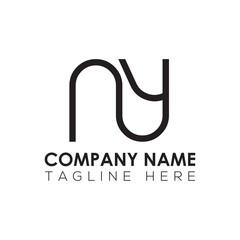 Initial Letter NY Logo Design Vector Template. Creative Abstract NY Letter Logo Design