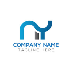 Initial Letter NY Logo Design Vector Template. Creative Abstract NY Letter Logo Design