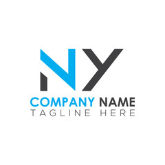 Initial Letter NY Logo Design Vector Template. Creative Abstract NY Letter Logo Design
