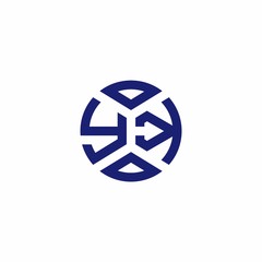 YK monogram logo with abstract shapes in modern style