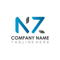 Initial Letter NZ Logo Design Vector Template. Creative Abstract NZ Letter Logo Design