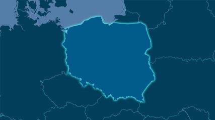 Poland, solid - light glow