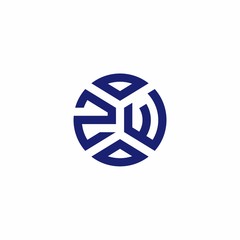 ZW monogram logo with abstract shapes in modern style