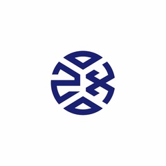 ZX monogram logo with abstract shapes in modern style