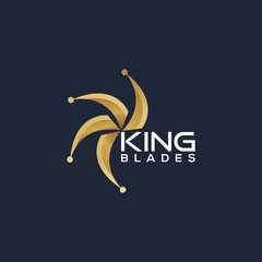king, Blades, Icon Logo Design Template