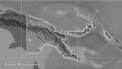 Papua New Guinea, bilevel elevation - composition