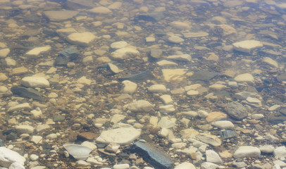 Beautiful underwater rocks on the seashore