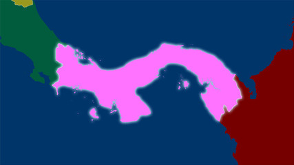 Panama, administrative divisions - light glow
