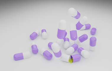 medicine 3D render on isolate background