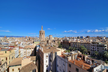 Vista aérea de la Ciudad de Valencia, España