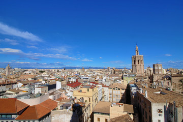 Vista aérea de la Ciudad de Valencia, España