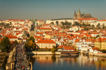 View of Charles Bridge and Prague Castle