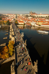 Fototapeta premium View of Charles Bridge and Prague Castle