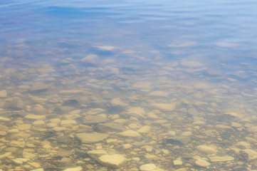 Beautiful underwater rocks on the seashore