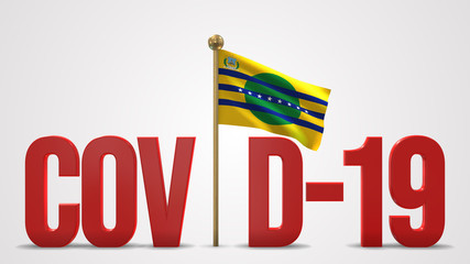 Bolivar_Venezuela realistic 3D flag and Covid-19 illustration.
