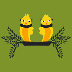 Hand Drawing love bird illustration. hand draw design. love bird drawing