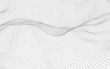 Abstract landscape on a white background. Cyberspace grid. hi tech network. 3d illustration
