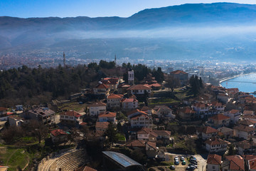 Panoramic view of Ohrid city, Northern Macedonia