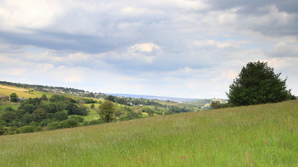 A view across the West Yorkshire countryside close to the village of Haworth in northern England.