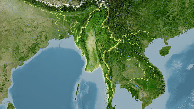 Myanmar, satellite B - light glow