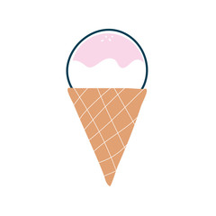 Isolated ice cream cone flat style icon vector design