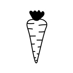Carrot silhouette style icon vector design