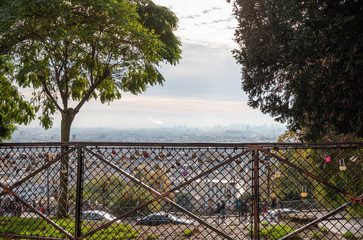 a large view over Paris from the top of the hill of Montmartre, Paris