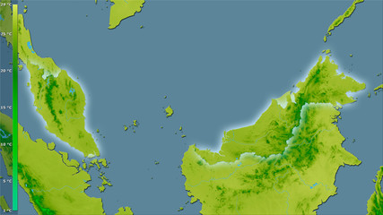 Malaysia, annual temperature - light glow