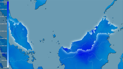 Malaysia, annual precipitation - light glow