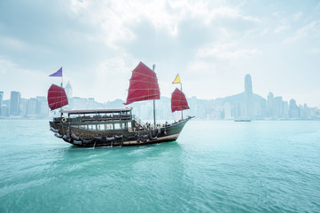 morning Hong Kong harbour, China