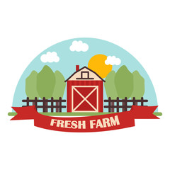 Fresh farm icon. Bio organic eco healthy food lable