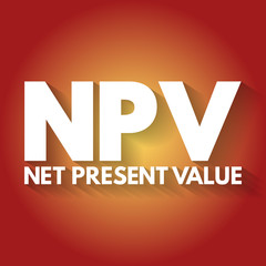 NPV - Net Present Value acronym, business concept background