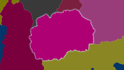 Macedonia, administrative divisions - light glow