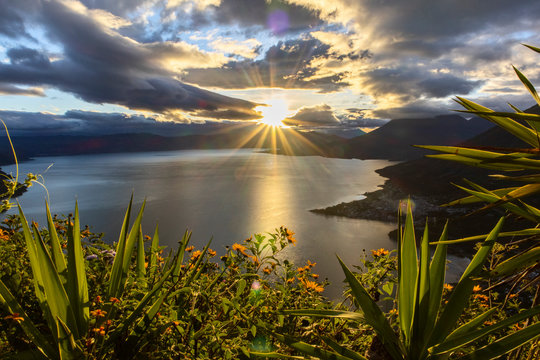 sunrise at lake atitlan