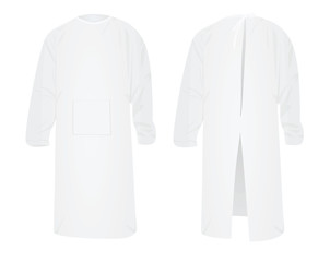 White surgery suit. vector illustration
