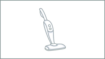 Vector Linear Cordless Vacuum Cleaner icon. House Cleaning Illustration. Wireless Cleaner Drawing.	