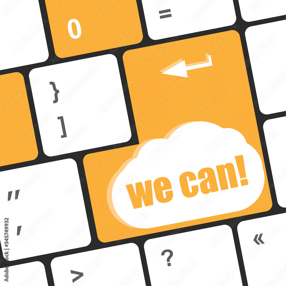 Poster we can button on computer keyboard key
