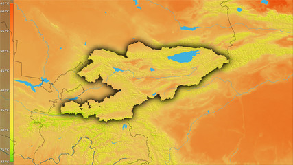 Kyrgyzstan, annual range - dark glow