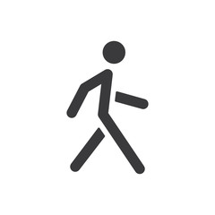 Walking man vector icon. People walk sign illustration. Pedestrian pictogram.