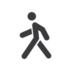 Walking man vector icon. People walk sign illustration. Pedestrian pictogram.