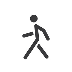 Walking man vector icon. People walk sign illustration. Pedestrian pictogram.