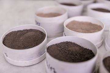 testing of different soil samples in the agricultural laboratory
