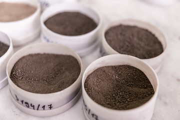 testing of different soil samples in the agricultural laboratory