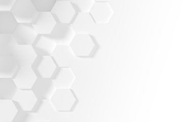 Hexagonal white abstract background - 3d abstract hexagons rendering.