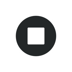 single icon of a stop the music button isolated on white background