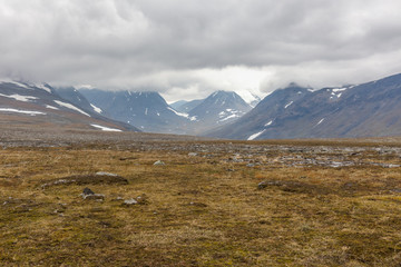 Sarek National Park in northern Sweden in autumn, selective focus