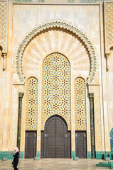 Hassan II Mosque in Casablanca.   The largest mosque in Morocco.